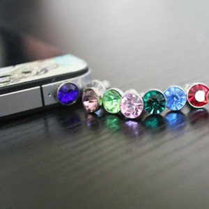 Bán Buôn Giá Rẻ Giá Shining Rhinestone Kim Loại Điện Thoại Di Động Bụi Cắm - Product Image 2