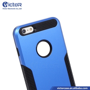 2017 productos más populares 2 en 1 TPU PC Combo fibra de carbono Funda para movil con la pata de cabra para iPhone 6 plus - Product Image 6