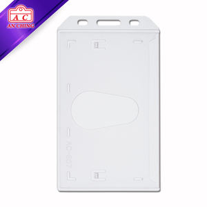 Porta Tarjetas de Identificación Transparente Esmerilado de Silicona Acrílica An Ching AC607 con Logotipo Personalizado 60x99mm para Uso en Oficina/Escuela - Product Image 1