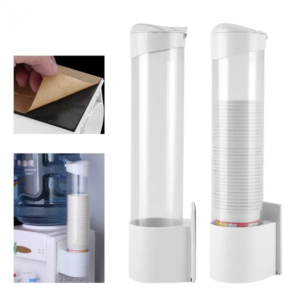 Plastic Automatic Dust Paper Cup Dispenser Plastic Holder 7.5cm 50 Cups Convenient Container For Water Dispenser