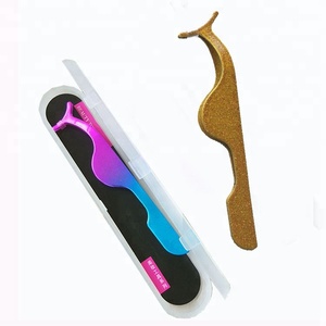 Privé étiquette en gros pinces à cils haute qualité or cils brucelles - Product Image 1