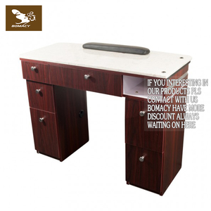 Mesa de manicura de lujo ligera usada de uñas de madera clásica Bomacy con cajones y tapa de mármol - Product Image 2