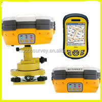 Equipo de ingeniería Civil con el objetivo de los GNSS RTK instrumento topográfico V30 GPS RTK instrumento