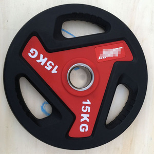 Disques d'haltérophilie à trois trous <span class=keywords><strong>en</strong></span> caoutchouc pour fitness, plaque d'haltères <span class=keywords><strong>en</strong></span> <span class=keywords><strong>fonte</strong></span> colorée pour compétition - Product Image 2