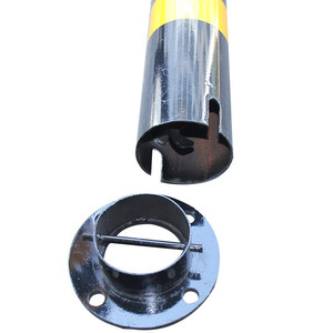 Barrière de sécurité <span class=keywords><strong>amovible</strong></span> en fer flexible, poteau de stationnement, barrières de circulation, poteau de stationnement en fer noir et jaune - Product Image 2