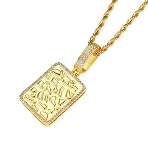 CN018 Collar con Colgante <span class=keywords><strong>de</strong></span> Latón Chapado en <span class=keywords><strong>Oro</strong></span> Estilo Hip Hop, con Micro Pavé <span class=keywords><strong>de</strong></span> Circonitas <span class=keywords><strong>y</strong></span> <span class=keywords><strong>Cadena</strong></span> <span class=keywords><strong>de</strong></span> Cuerda, <span class=keywords><strong>para</strong></span> <span class=keywords><strong>Hombre</strong></span> <span class=keywords><strong>y</strong></span> Mujer - Product Image 4
