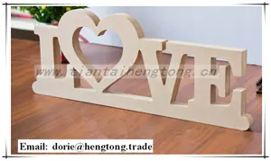 Custom Wedding wood decor ,home decoration wooden craft ,wooden MDF alphabet letter connected wood pieces