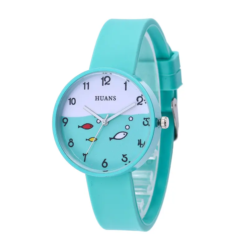 2018 hot sale children silicone watch with fish face design SJW01