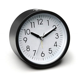 Round Silent Analog <strong>Alarm</strong> <strong>Clock</strong> Reloj Gentle Wake <strong>Increasing</strong> Volume <strong>Light</strong> Functions - Product Image 1