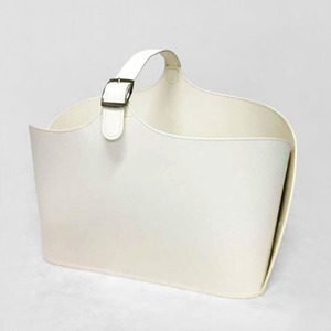 ตะกร้าหนังแบบพกพาดีไซน์เข็มขัดสีดำ - Product Image 2