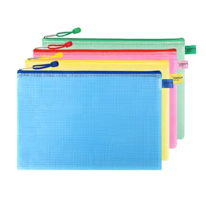 Fudek quick delivery best price transparent clear mesh pvc zipper ziplock document file bag