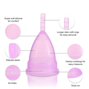 100% colorido silicona médica Lady <span class=keywords><strong>menstrual</strong></span> copas, reutilizable señora <span class=keywords><strong>menstrual</strong></span> copas fábrica de China - Product Image 6