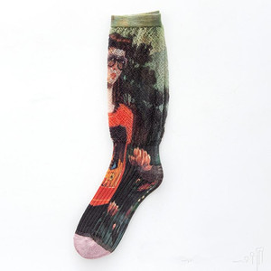 News Custom Design Women's Sequined Silk Glitter Long Socks Cotton Yarn 3D Printing Slouch Socks