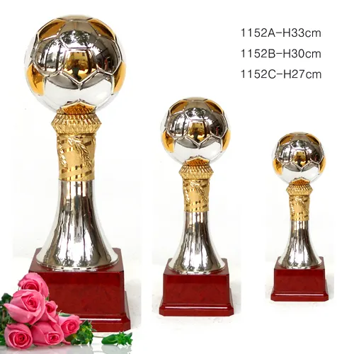 Electroplating metal trophy sport cup trophy soccer design trophy cup