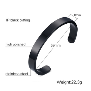 Custom logo Fashion 316L Stainless Steel Cuff Bracelet <strong>Silver</strong> Gold <strong>for</strong> Women <strong>Men</strong> - Product Image 3