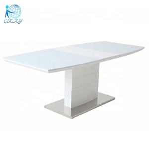 Gran oferta, muebles de lujo, mesa de comedor extensible de alto brillo blanco para 4 6 personas, cena en casa - Product Image 2
