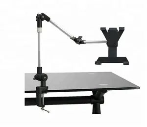 具有360度旋转的可调节和可折叠铝合金办公桌平板电脑支架安装支架，适用于7-12英寸平板电脑