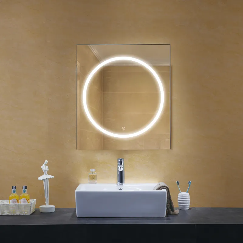 Wall mounted makeup mirror with light