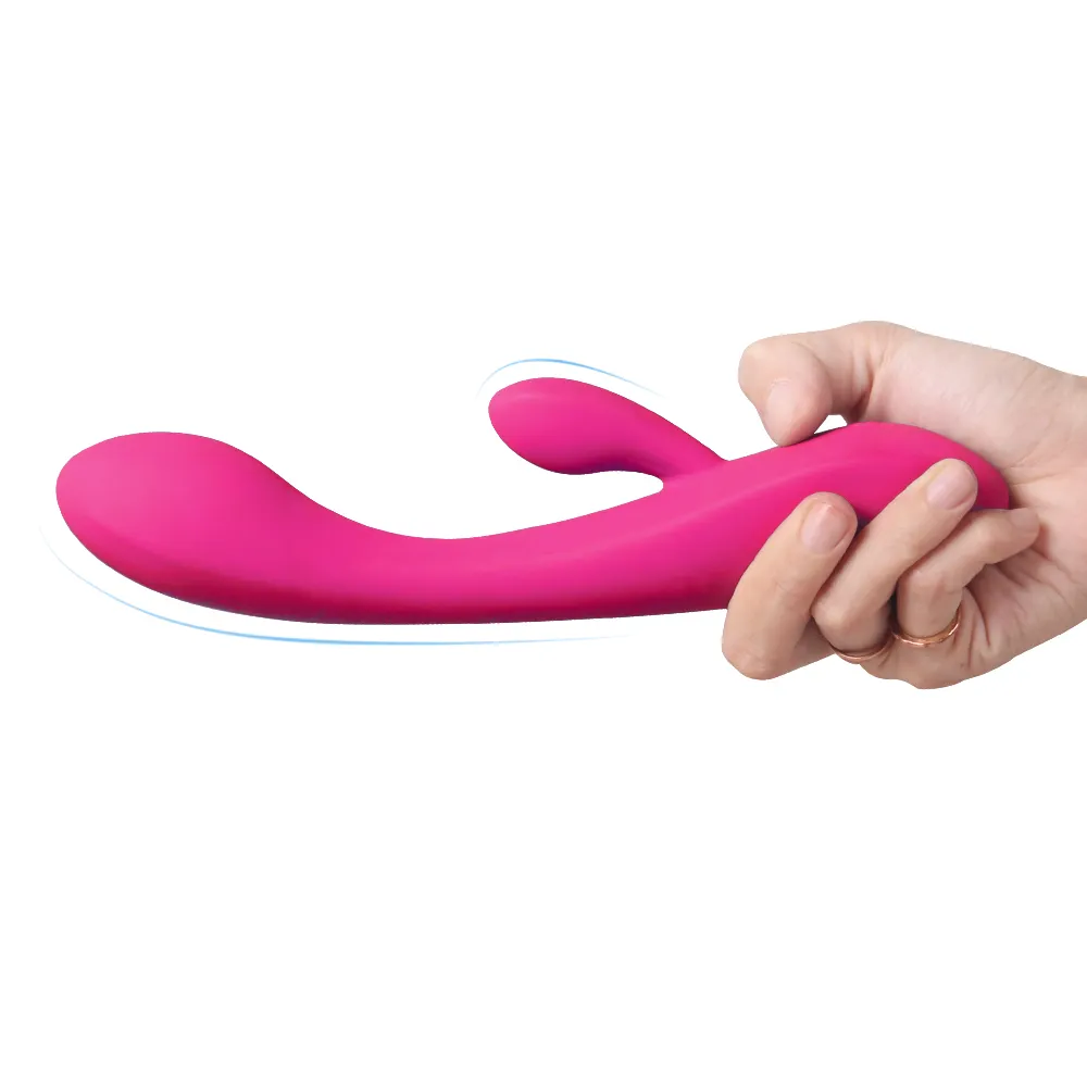 Vibrador de conejo de silicona para las mujeres vibrador doble vibración hembra impermeable clítoris masajeador juguete adulto del sexo