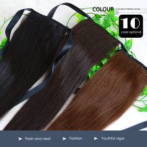 AliLeader Haute Qualité Vente en Gros 20 Pouces Silky Straight Pure Color <span class=keywords><strong>Ponytail</strong></span> Clip In <span class=keywords><strong>Ponytail</strong></span> Hair Extensions - Product Image 4