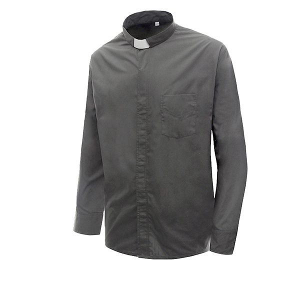 IvyRobes Clergy Shirt Heren Korte Mouwen Priester Klerikaal Shirt met Luskraag Geestelijkheid voor Mannen Paars 41-42 EU (16.5