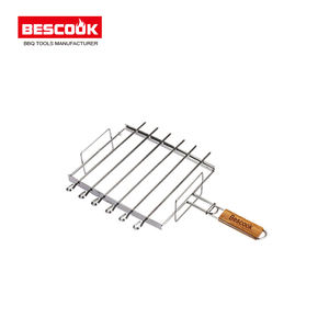 6 cái thép không gỉ xiên Nướng Giá giỏ với tay cầm bằng gỗ - Product Image 2