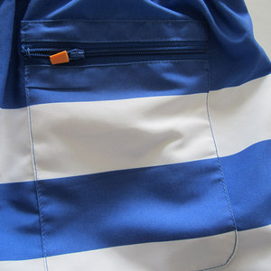 Bán buôn tùy chỉnh của nam giới sọc Polyester chạy quần short bãi biển bơi thân với lưới lót phía trước logo 1 mảnh - Product Image 6