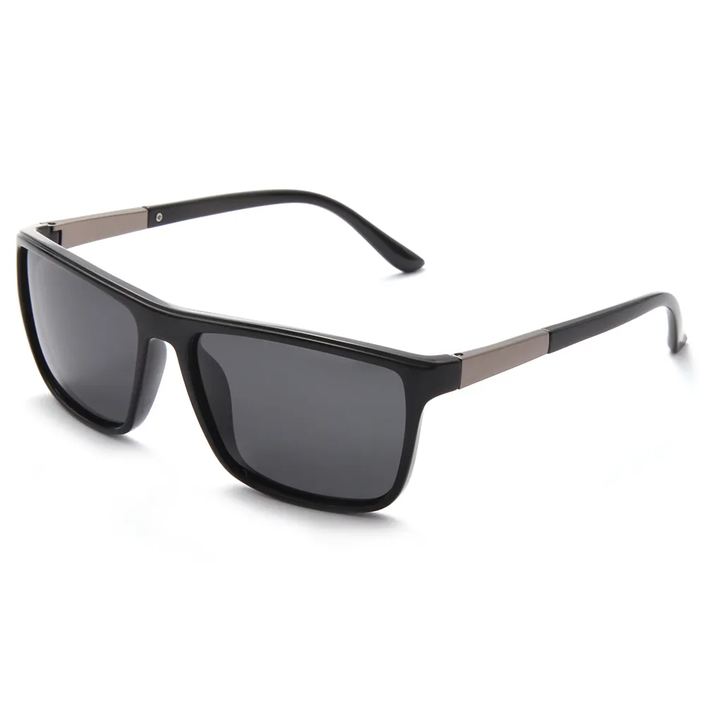 Auf Lager CE-Zertifikat Polarisierte UV400 Linse Schwarz Braun Rahmen Unisex Sonnenbrille