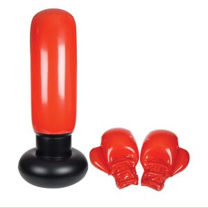 Set di Sacco da Boxe Gonfiabile in PVC Rosso e Speed Bag Autoportante per Giovani e Adulti con Pompa d'Aria - Product Image 1
