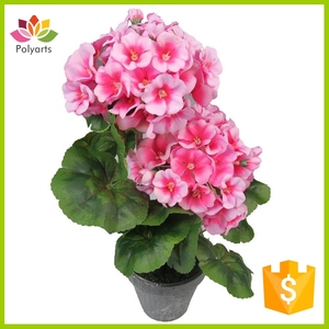 Nuevo diseño de flor Artificial, flor de seda en maceta, geranio Artificial rojo 2019 - Product Image 5