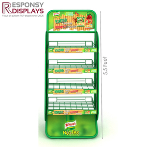Sàn kim loại đứng Rack hiển thị với giỏ và biểu ngữ hàng đầu cho Snack bao bì chip kẹo mì ăn liền Sử dụng bán lẻ - Product Image 2