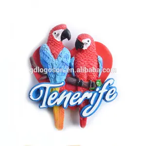 Espagne Ténérife Touristique Souvenir De Voyage En Forme de Perroquet 3D Résine Frigo Aimant Espagne Souvenirs