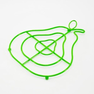 <b>Strawberry</b> Shape Red Eco-Friendly Contemporary Metal Wire Hot Dinner Trivet - Product Image 2