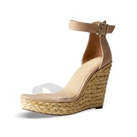 Espadrilles à talons hauts pour femme, en PVC transparent, lanière à boucle supérieure, vente en gros, nouvelle collection 2020