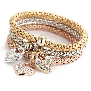 Mode Herz Phantasie Gold Hand Kette Armband Design für Mädchen Großhandel HS-0009