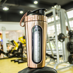 Secoueur de protéines spécial en acier inoxydable, avec boule shaker de protéines personnalisé avec fenêtre en tritan transparent - Product Image 6