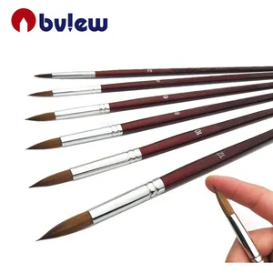 Professional artist 6 pcs wolf hair paint brush set perfect for acrylic watercolor oil painting