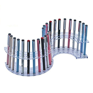 Support de rangement pour stylos en acrylique de forme lune, de qualité supérieure, tendance, vente chaude, support de <span class=keywords><strong>bureau</strong></span> en plastique pour stylos et <span class=keywords><strong>crayons</strong></span> - Product Image 5