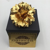 Broche œillet dorée, boutonnière coréenne, fleurs décoratives pour cadeaux de la fête des Mères, décoration intérieure en feuille d'or