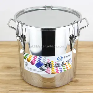 Panci Masak Baja Tahan Karat 100L, Panci Masak Baja Tahan Karat dengan Katup Besar dengan Tutup Datar