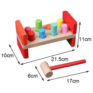 Del bambino Battere Giocattoli Con Il Martello Multifunzionale Strumento di Manutenzione Del Bambino Scatola di Combinazione Dado martellante martello di legno giocattolo - Product Image 6