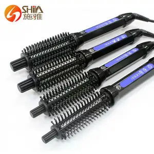 Pro rotating iron electric double sided hair straightener with straightening comb hair curler brush iron as seen on tv