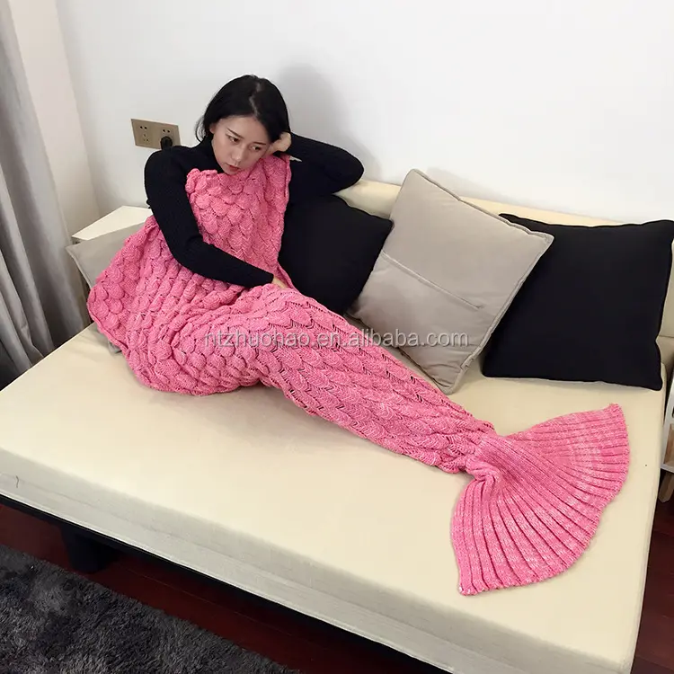 Christmas Watching TV Wearable Mermaid Tail Blanket Knit Pattern