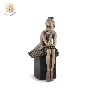 Kunst handwerk westliche Kupfers kulptur Bronze Ballett tänzer Figuren Ballerina Statue NT-00448RI