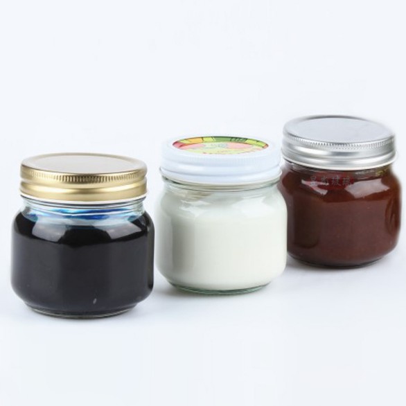 Mini empty glass jar honey glass jar with screw top cover storage glass jar