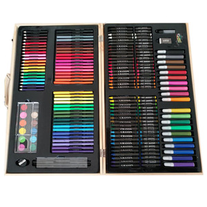 Professionnel 180 pièces 220 pièces ensemble de peinture de caisse en bois ensemble de coloriage et de dessin d'art pour enfants d'âge scolaire dans un étui en bois - Product Image 3
