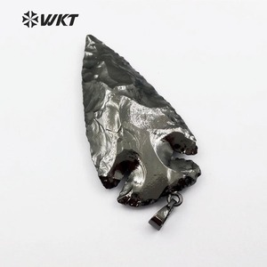 WT-P1379 Bán Buôn Full Black Gun Electroplated Ấn Độ Agate Mũi Tên Mặt Dây Cho Thời Trang Phụ Nữ Necklace Làm Kết Quả - Product Image 4