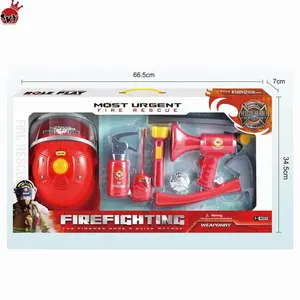 军事玩具消防救援儿童消防员头盔和工具角色扮演玩具儿童军事套装玩具
