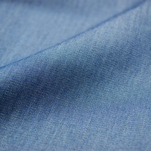 Skygen Guangzhou stocklot all'ingrosso del tessuto di saia 100% jutecell indigo denim morbido tessuto per camicie - Product Image 4