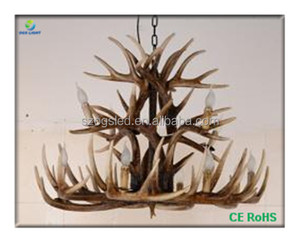 Cuerno de venado de la vendimia resina chandelier, luz decorativa colgante de interior - Product Image 5